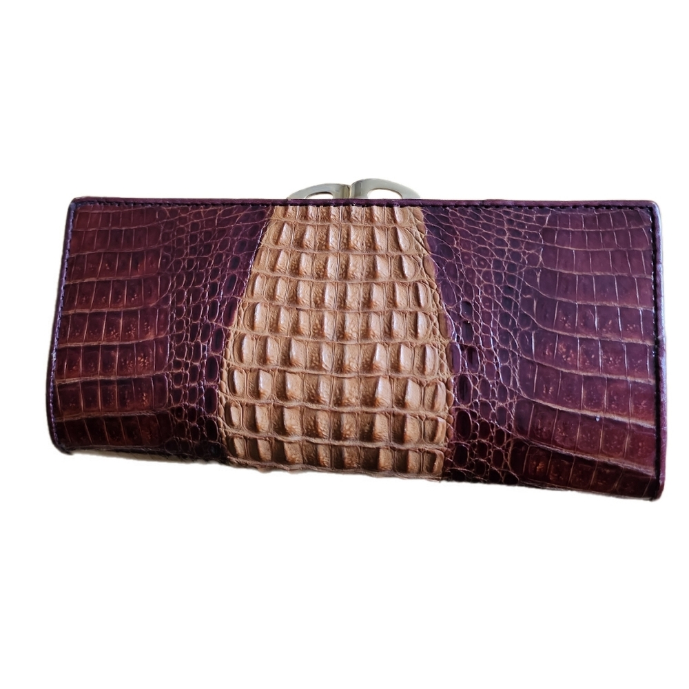 VINTAGE GENUINE CROCODILE LEATHER CROSSBODY BAG & MATCHING WALLET SET NWOT - Picture 7 of 14